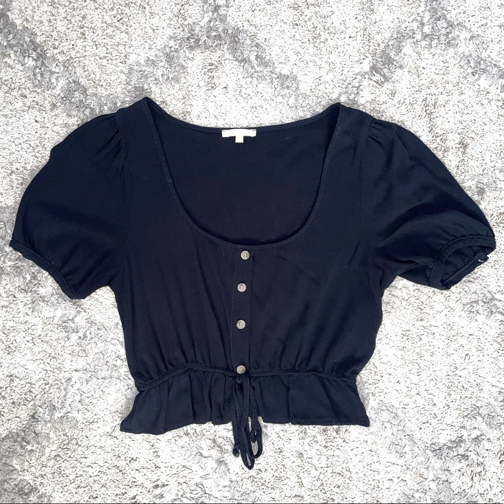 Pacsun Lottie Moss Black Cropped Blouse